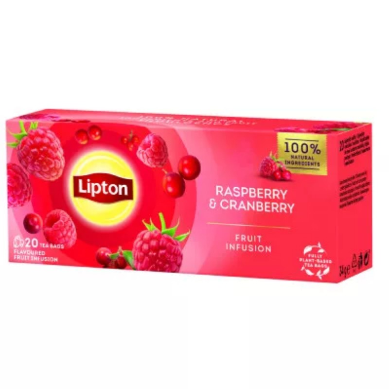 Tea Lipton 20x1,6g Raspberry & Cranberry