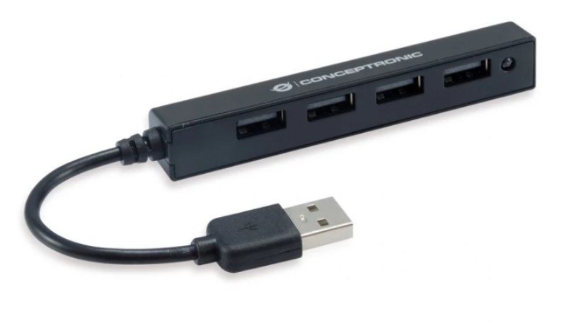 USB hub Conceptronic 4 port USB2.0 fekete