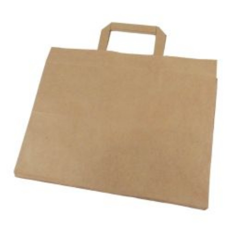 Papírtáska szalagfüles, barna 22x11x28