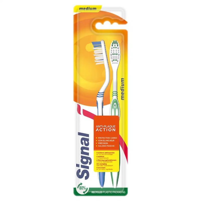 Fogkefe Signal 2db/csomag Medium Anti Plaque