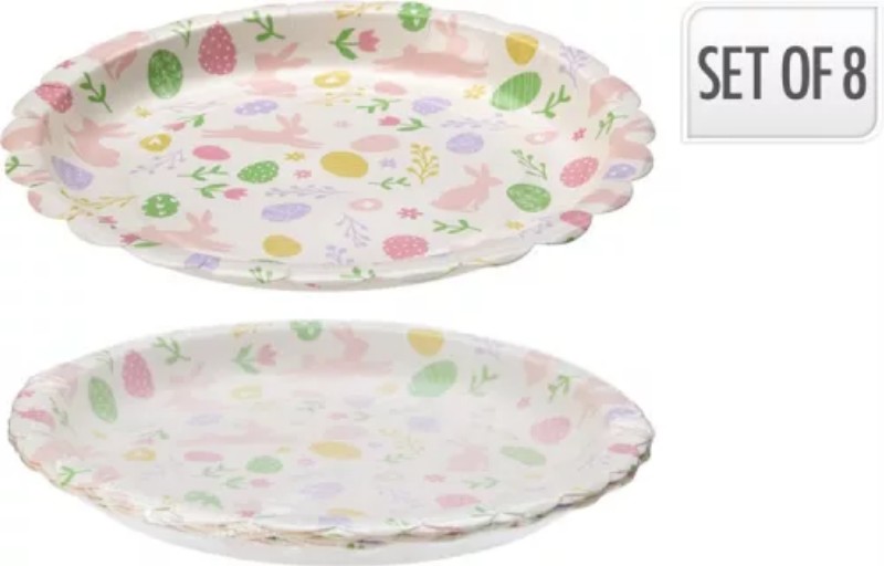 Tányér Papír 8db/csomag 22,5cm Húsvéti
