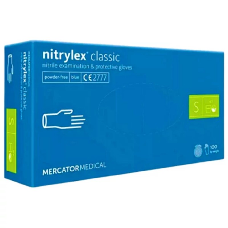 Gumikesztyű Mercator Nitril 100db/csomag Kék S