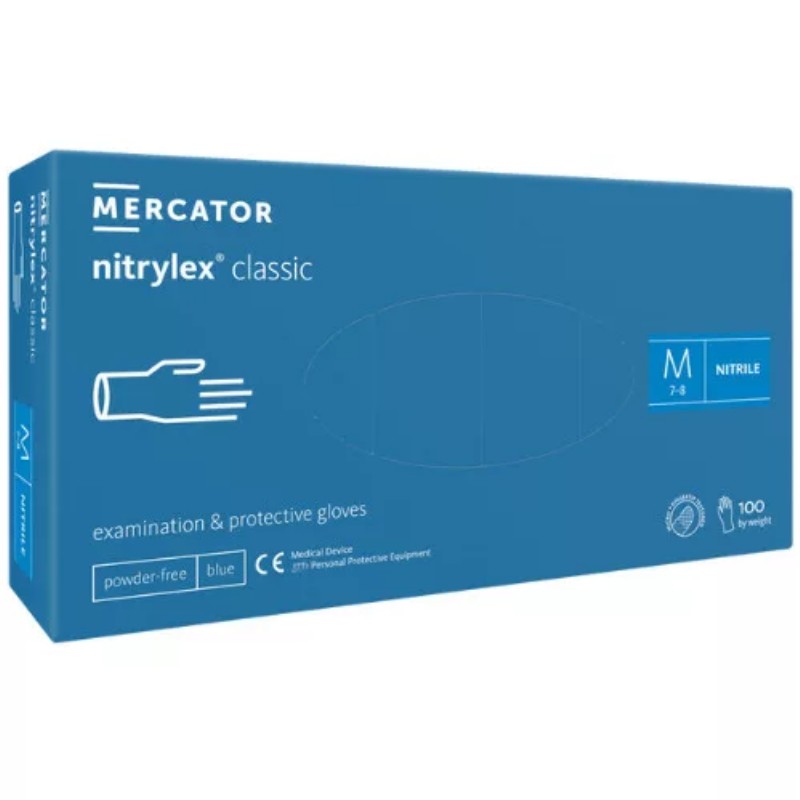Gumikesztyű Mercator Nitril 100db/csomag Kék M