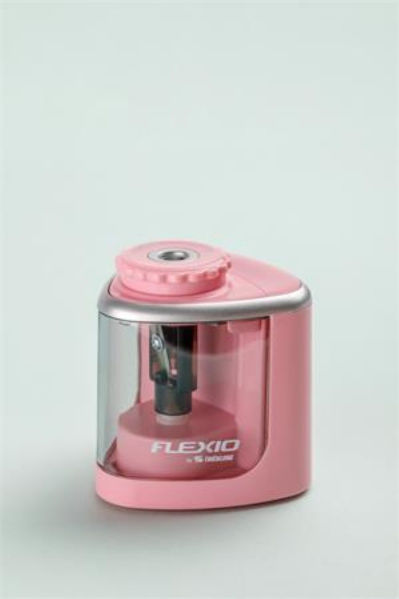 Hegyező Flexoffice Asztali 1 Lyukú Elemes Flexio Rózsaszín