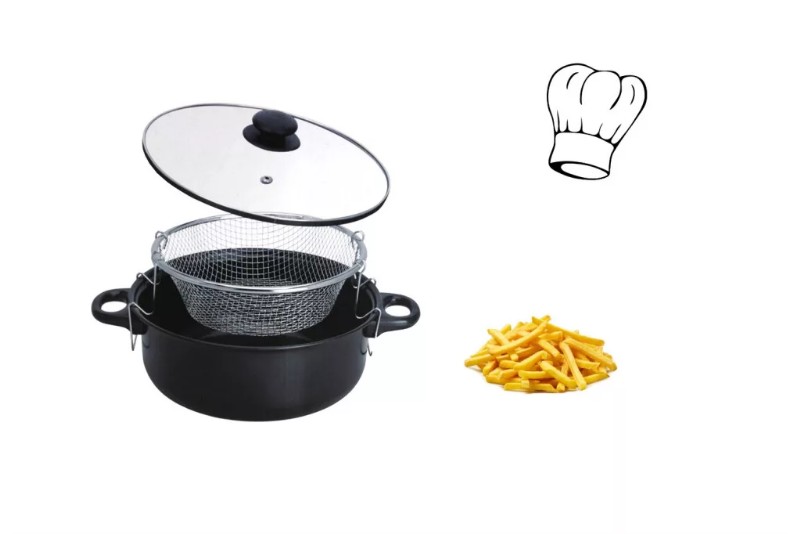 Fazék Burgonyasütő Fritőz kosárral+fedővel