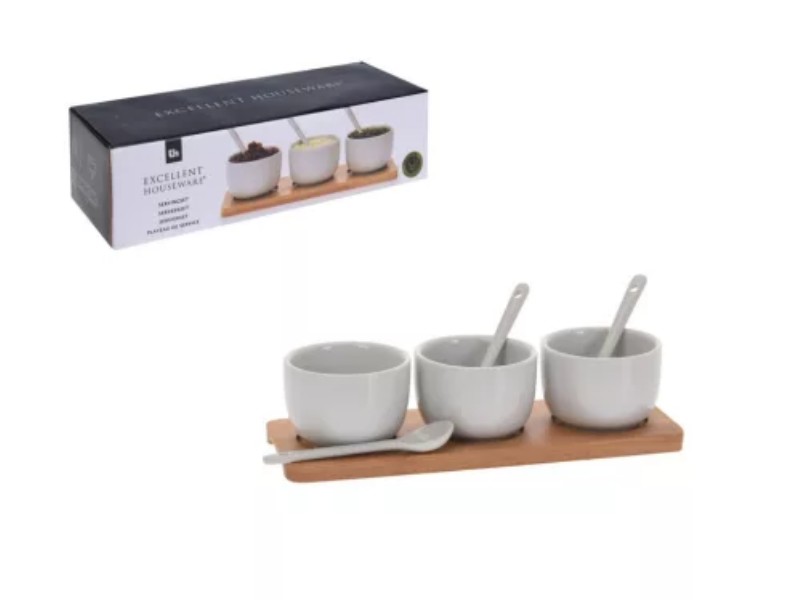 Tál Excellent Houseware 3db/csomag Szószos Tálcával