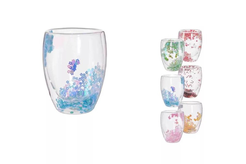 Pohár Kávés/Teás Duplafalu 350ml Színes