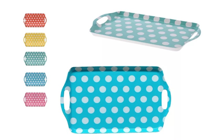 Tálca Melamin 45x30 cm Több szín pötyökkel