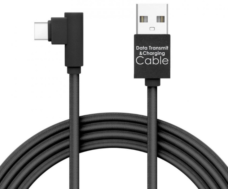 Kábel Delight USB Type-C 90° Adatkábel 2m Black