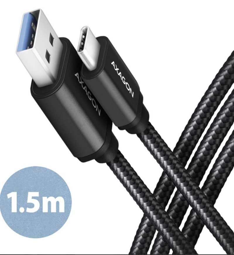 Kábel AXAGON SPEED USB-C > USB-A 3.2 Gen 1 Cable 1,5m