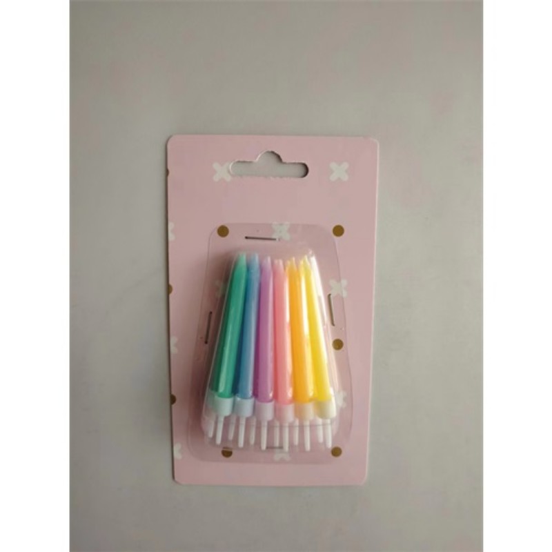 Gyertya szálas színes 6cm 12db/csomag