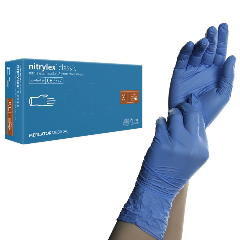 Gumikesztyű Mercator Nitril 100db/csomag Kék XL