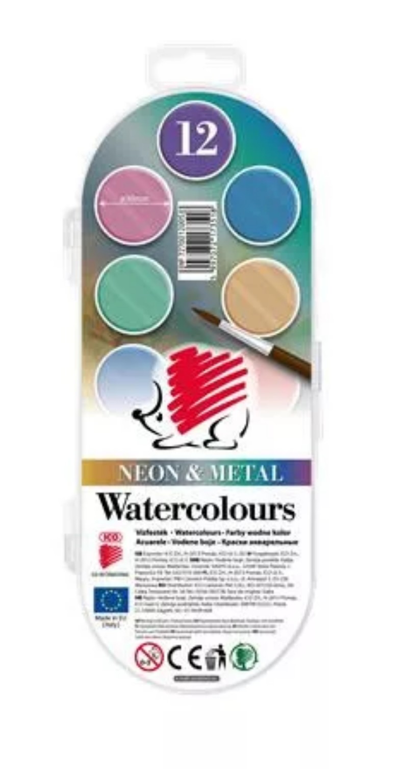 Vízfesték Ico 12 db-os 30mm Neon-Metál