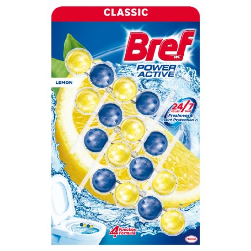 WC Bref golyó Power Aktív 4x50g Lemon