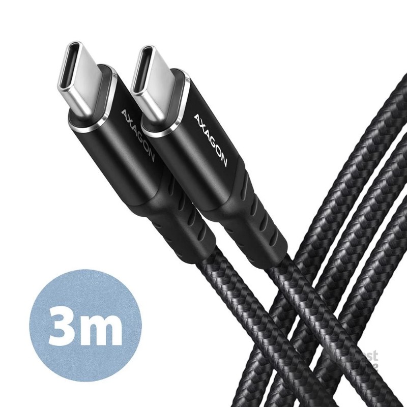 Axagon BUCM-CM30AB 3m Type C - Type C fekete adat- és töltőkábel