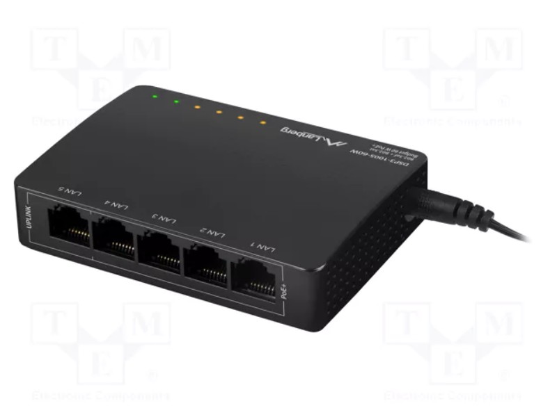 LANBERG POE SWITCH DSP3-1005-60W (5-PORT, 1GB/S, 30W/PORT)