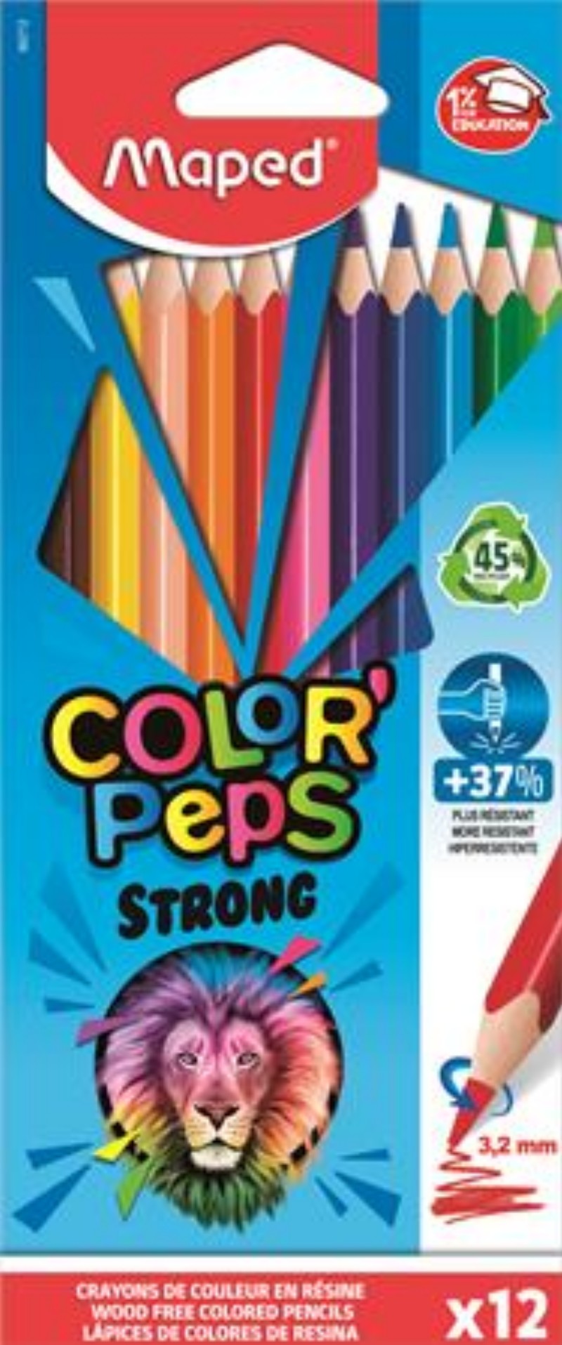 Ceruza készlet Maped 12db/csomag Color Peps Strong