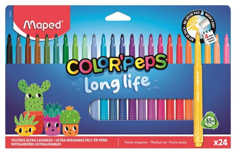 Filctoll készlet Maped 3,7mm 24db/csomag Color Peps Long Life