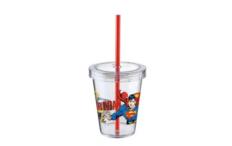 Pohár Tuffex 440ml Szívószállal Superman