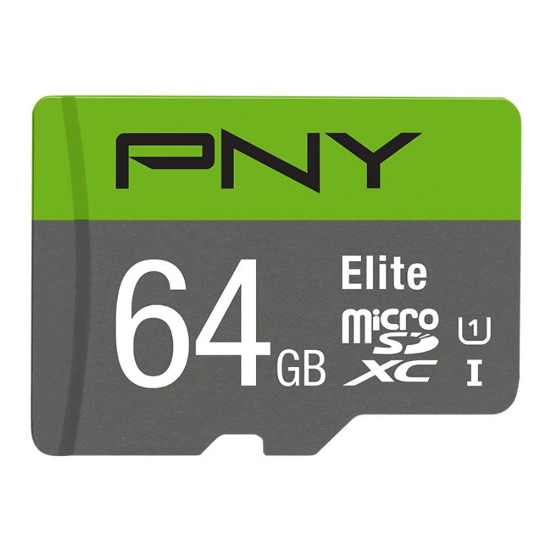 PNY 64GB microSDXC Elite Class 10 UHS-I + adapterrel P-SDUX64U185GW-GE