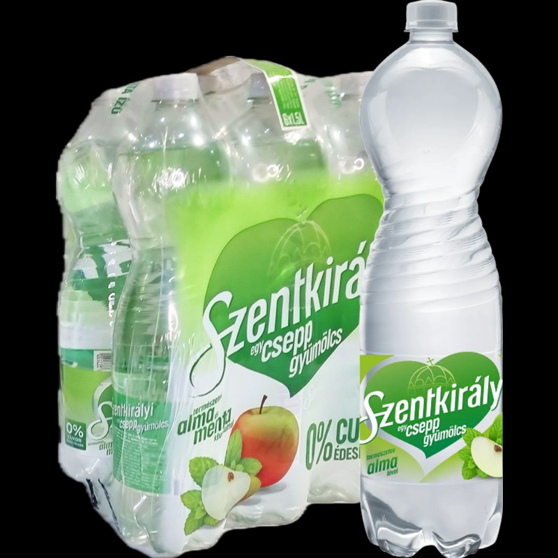 Ásványvíz Szentkirályi 1,5L Egy Csepp Gyümölcs Alma-Menta visszaváltható