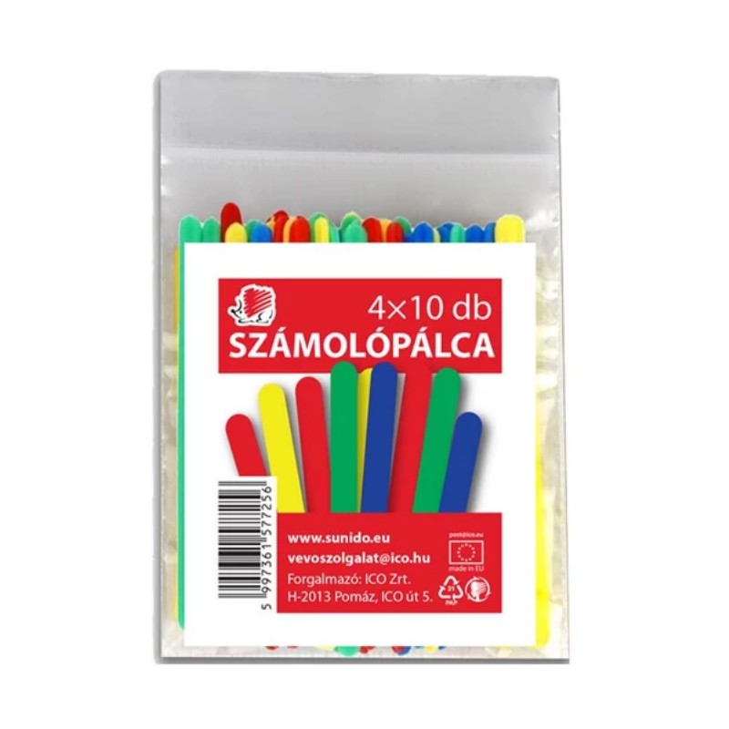 Számolópálca Ico Süni 4x10 db Színes