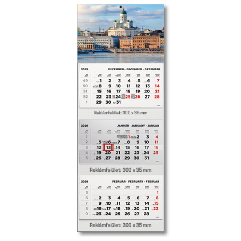 Naptár fali speditőr Toptimer 2027 T070 3 részes Város