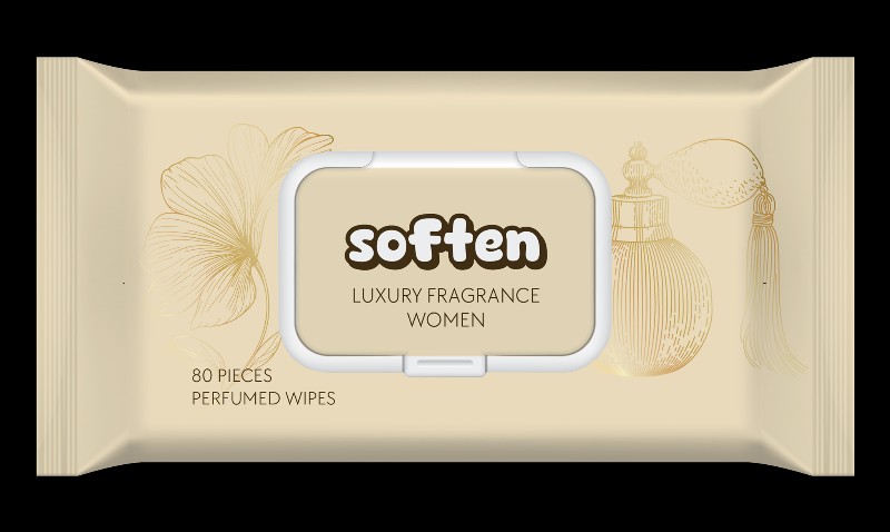 Nedves törlőkendő Soften 80db/csomag Luxury Fragrance Women